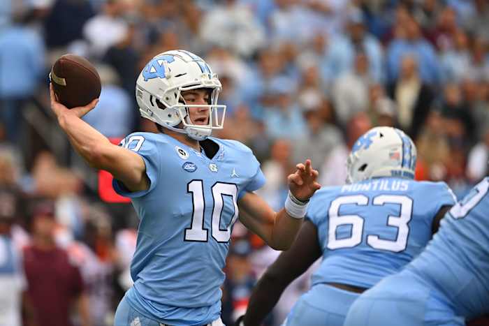 North Carolina quarterback Drake Maye